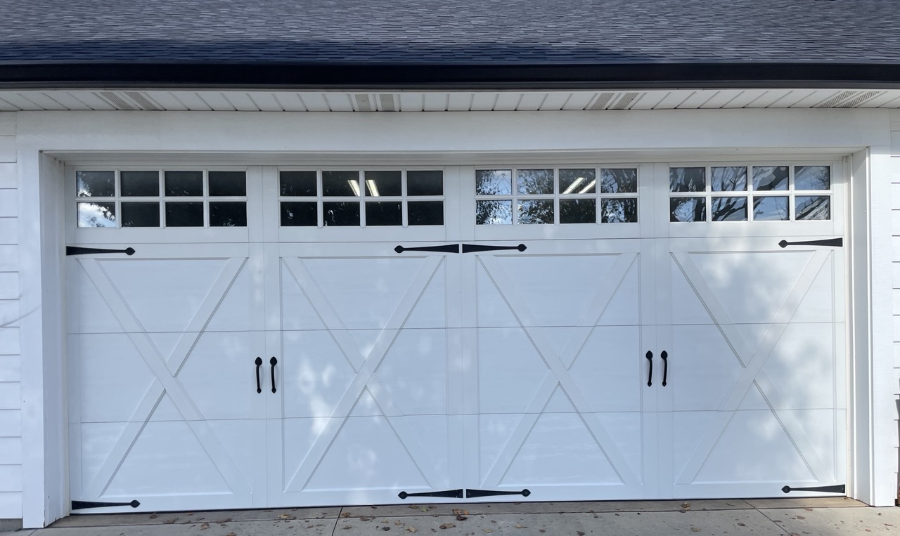 White Crossbuck Carriage Door